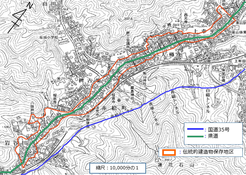 【助成対象地域】 有田町内山地区の「重要伝統的建造物群保存地区」