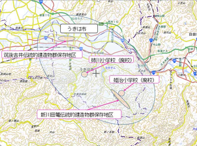 【助成対象地域】　重点伝統的建造物群保存地区・公的遊休施設