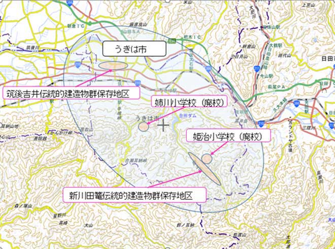 【助成対象地域】　重点伝統的建造物群保存地区・公的遊休施設